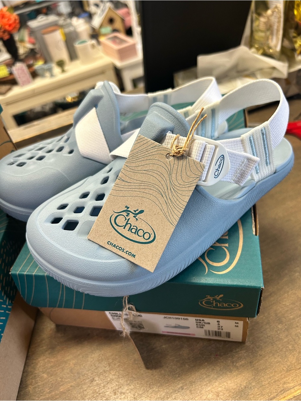 Chaco women’s Chillos Clog Shoe Blue Fog